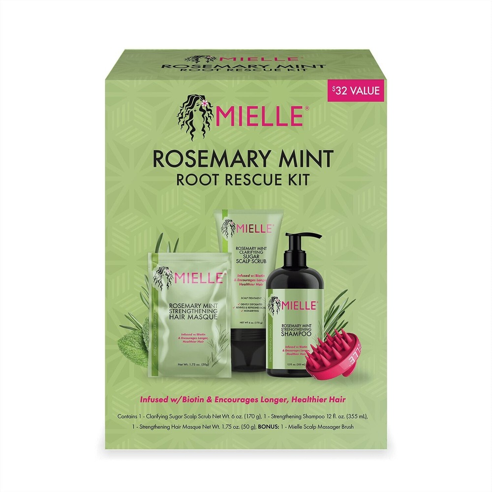 Mielle Rosemary Mint Hair Root Rescue Kit Includes Scalp Scrub